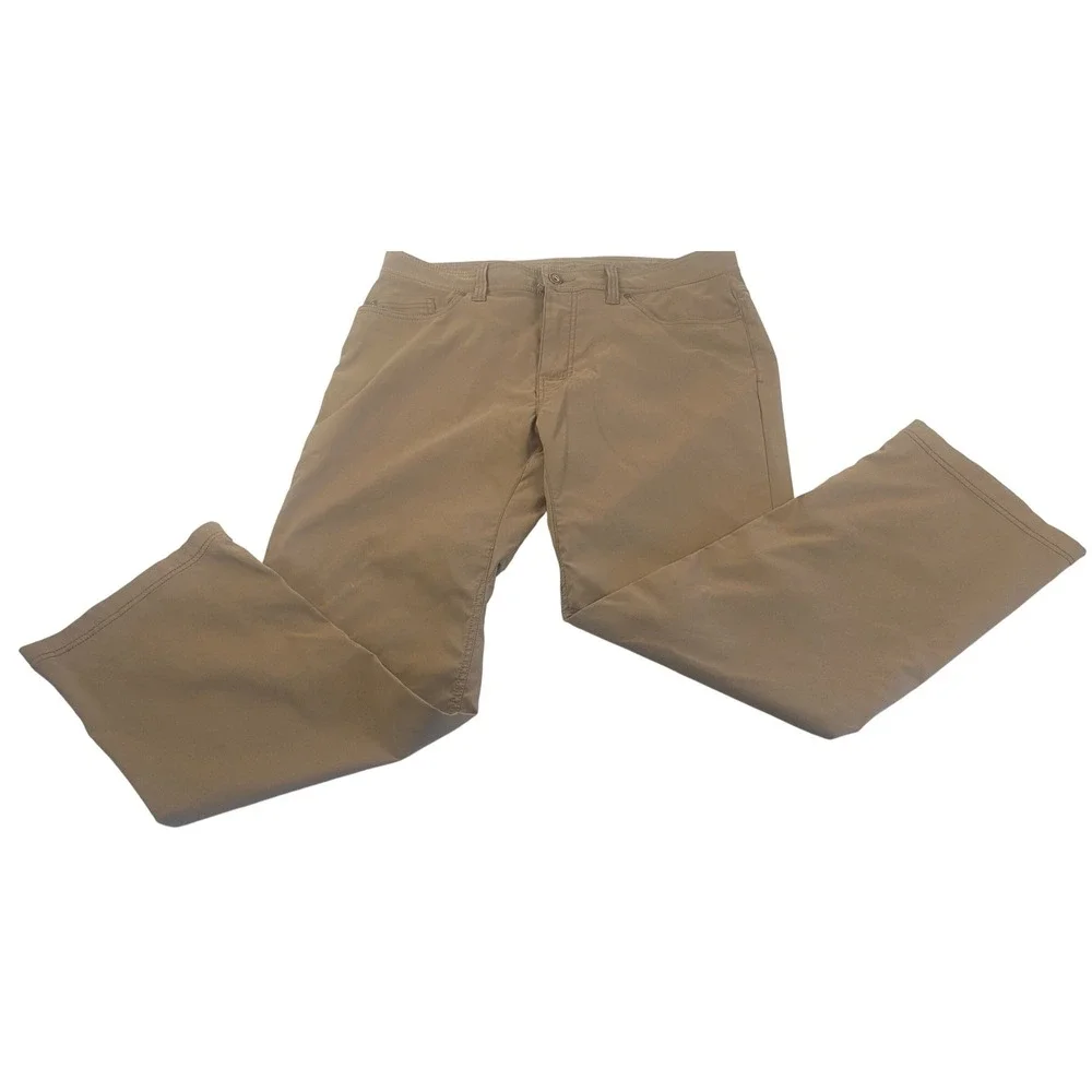 Prana‎ Zion Slim Fit Tan Stretch Nylon Outdoor Hiking Pants Mens 36